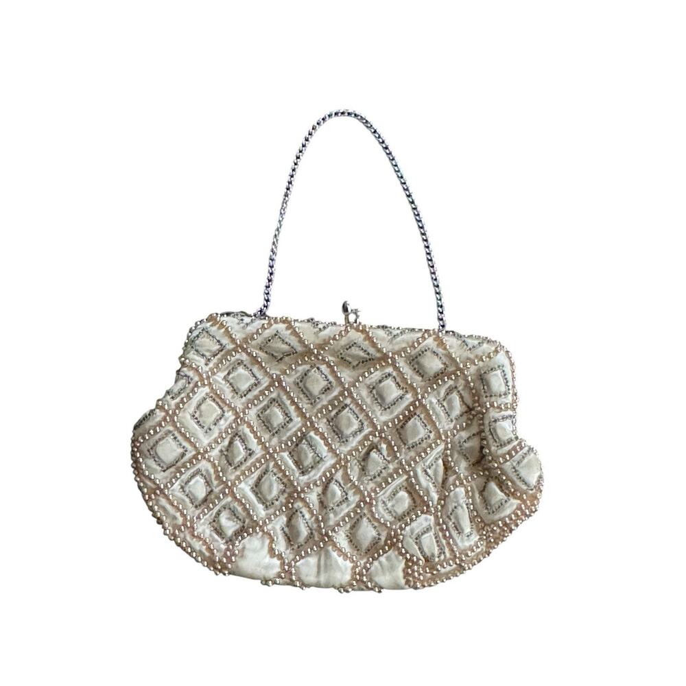 VTG Beaded Purse Bag by Debbie Made‎ in Japan Flapper Night Out Chain READ